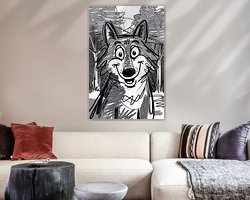 Voorbeeld van het werk in een kamer