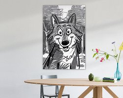 Voorbeeld van het werk in een kamer