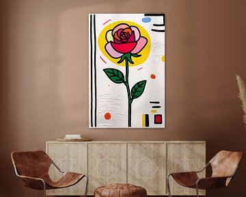 Moderne pop art roos van Art & Soul Creations