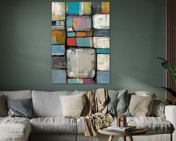 Abstract schilderij | Urban Mosaic van Kunst Kriebels