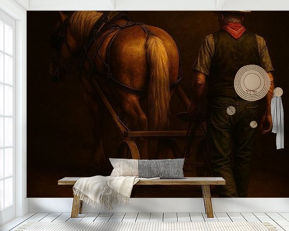 Voorbeeld van het werk in een kamer