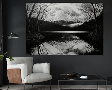 Bergmeer reflectie van Poster Art Shop