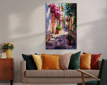 Bloemenstraat Mediterraans van Poster Art Shop