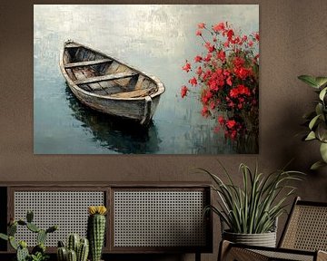 Bateau et fleurs sur Poster Art Shop