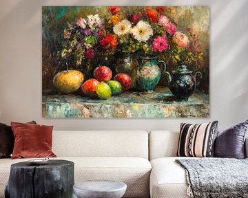 Bloemen en fruit van Poster Art Shop