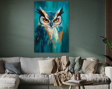 Kleurrijke uil van Poster Art Shop