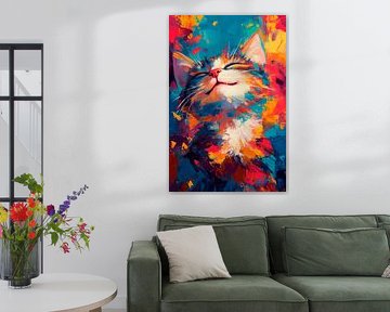 Buntes Katzenlächeln von Poster Art Shop