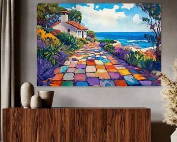 Colourful coastal road by Poster Art Shop