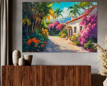 Kleurrijke tuinidylle van Poster Art Shop