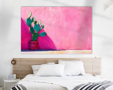 Cactus in front of wall by Poster Art Shop