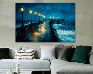 Night at the pier by Poster Art Shop