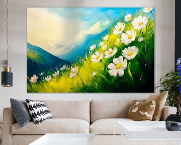 Bloeiende weide van Poster Art Shop
