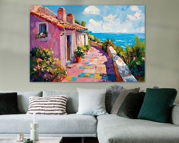 Colourful coastal landscape by Poster Art Shop