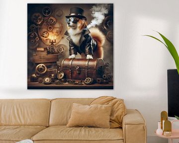 hond met schatkist