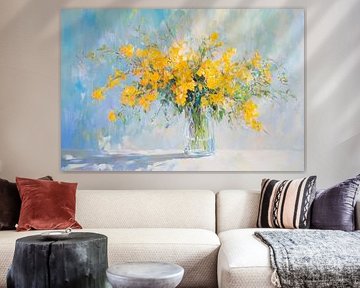 Gele bloemenpracht van Poster Art Shop