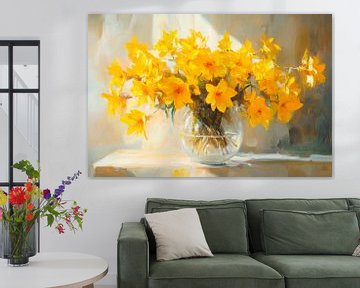 Gele bloemenpracht van Poster Art Shop