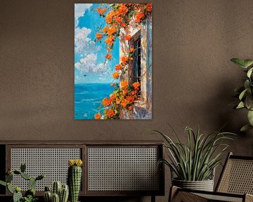 Mer de fenêtres fleuries sur Poster Art Shop