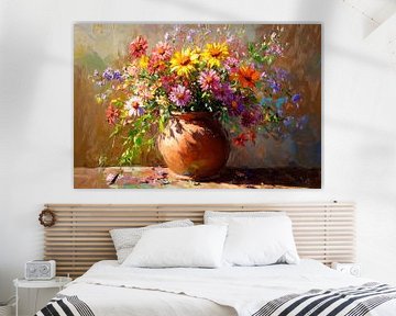 Boeket vaas arrangement van Poster Art Shop