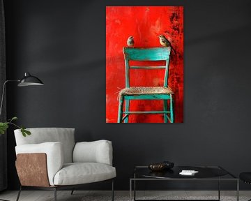 Birds on chair by Poster Art Shop