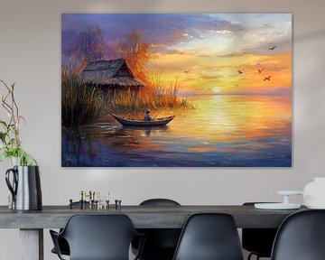 Avond aan het water van Poster Art Shop