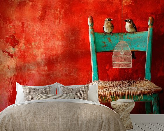 Voorbeeld van het werk in een kamer