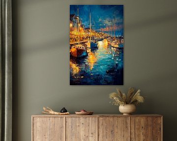 Harbour in the evening by Poster Art Shop