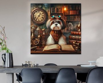 dog reads a book by Bernhard Karssies