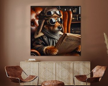 Hond leest de krant van Bernhard Karssies