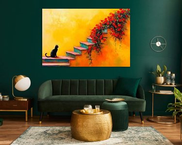 Voorbeeld van het werk in een kamer