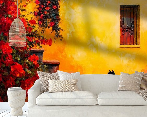 Voorbeeld van het werk in een kamer