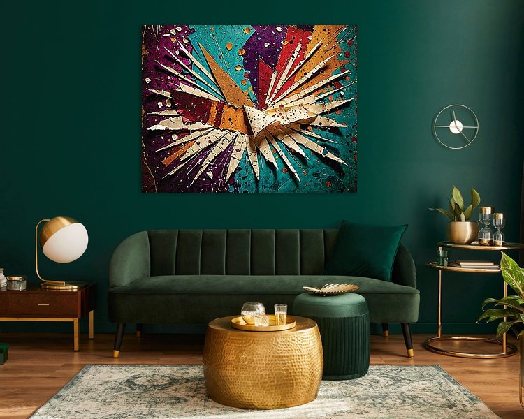 Voorbeeld van het werk in een kamer