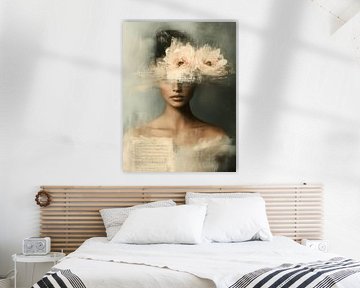 Poëtisch abstract portret in pastelkleuren