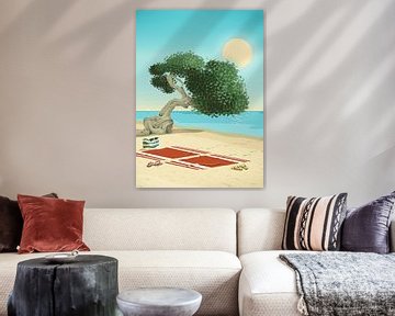 Dividivi Boom op Arubaans Strand van Eduard Broekhuijsen