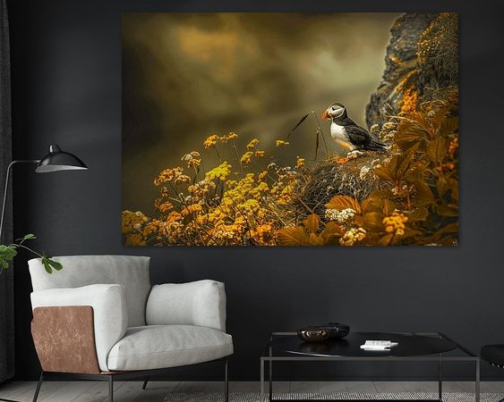 Voorbeeld van het werk in een kamer