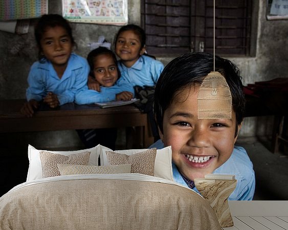 Voorbeeld van het werk in een kamer