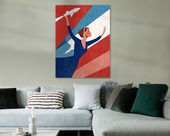 Voorbeeld van het werk in een kamer