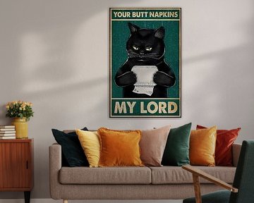 Vintage Black Cat - My lord - Your Butt Napkins - Toilet Paper