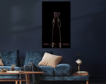 Silhouette of a bottle with creative touch