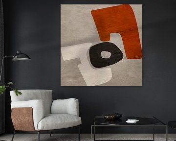 Organische abstracte kunst - aardse tinten van Online Arts