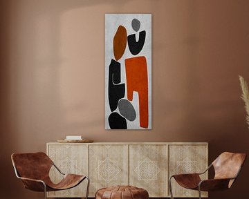 Organische abstracte kunst - aardse tinten van Online Arts