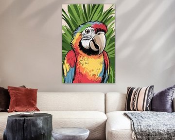 Kleurrijke illustratie van een papegaai van Art & Soul Creations