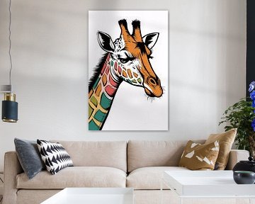 Girafe colorée avec motif abstrait sur Art & Soul Creations