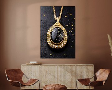 Klassieke gouden hanger met edelsteen