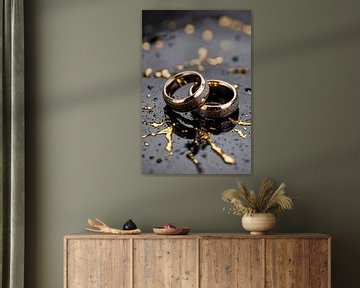 Glanzende ringen met gouden spetters van Art & Soul Creations