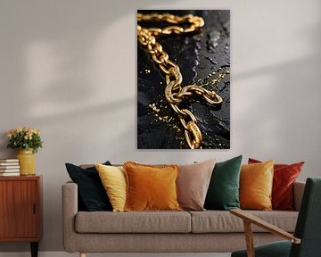 Gouden ketting op zwarte ondergrond van Art & Soul Creations