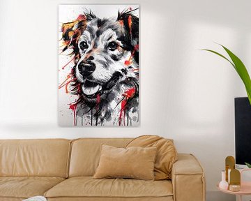 Dynamisch hond portret met kleuren van Art & Soul Creations