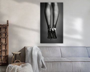 Visnet panty en hoge hakken van Frank Heinz