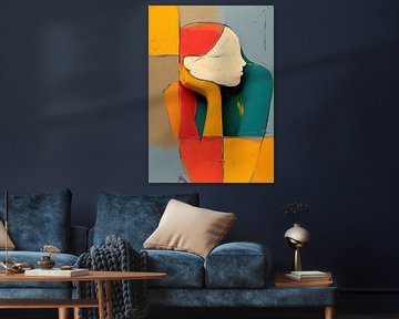 Modern portret van Abstract Schilderij