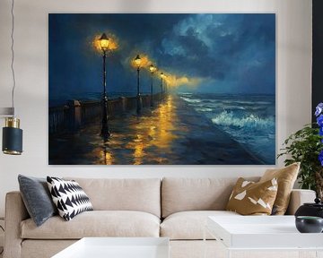 Kustpad nacht van Poster Art Shop