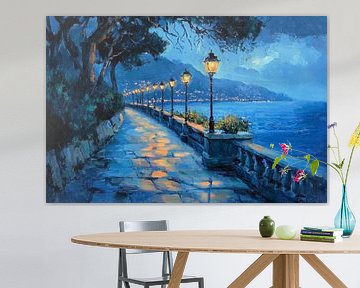 Night walk along the coast by Poster Art Shop
